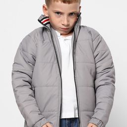 Instafab Boys Grey Windcheater Outdoor Padded Jacket-picture-21