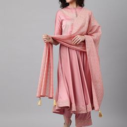 Khushal K Band Collar Gotta Patti Anarkali Kurta with Palazzos & Dupatta-picture-28