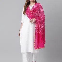 Khushal K Round Neck Floral Printed Kurta With Palazzos & Dupatta-picture-35