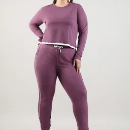 Instafab Plus Pure Cotton T-Shirt With Trousers Co-ords-16