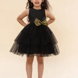 A T U N Black Net Dress-23