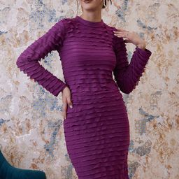Athena Burgundy Self Design Ruffle Top With Skirt-picture-14