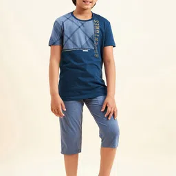 Sweet Dreams Boys Typography Printed Pure Cotton Night suit-image-15