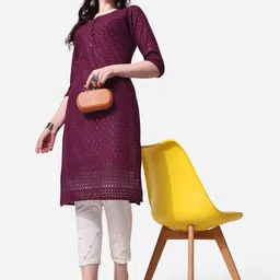 Berrylicious Ethnic Motifs Embroidered Sequinned Pure Cotton Kurta with Trousers-8