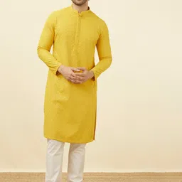 Manyavar Ethnic Motifs Embroidered Thread Work Kurta with Pyjamas-28