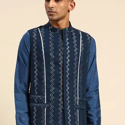 KISAH Woven-Design Nehru Jacket-3