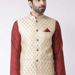 KISAH Woven Design Nehru Jacket-13