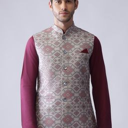 KISAH Woven Design Nehru Jackets-image-24