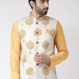 KISAH Ethnic Motifs Printed Nehru Jacket-12
