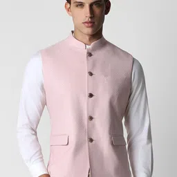 Van Heusen Checked Nehru Jacket-picture-39