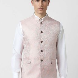 Van Heusen Floral Woven Design Nehru Jacket-picture-47