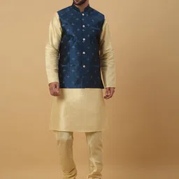KRAFT INDIA Straight Kurta with Churidar & Nehru Jacket-image-47