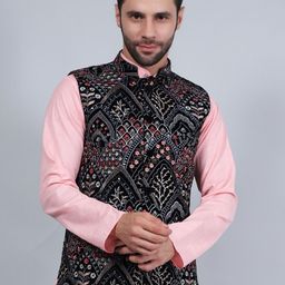 Wintage Printed Woven Nehru Jacket-49