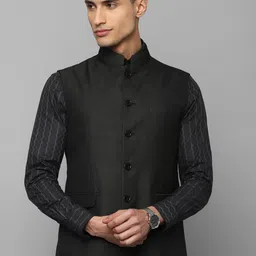 Louis Philippe Mandarin Collar Sleeveless Nehru Jacket-picture-35