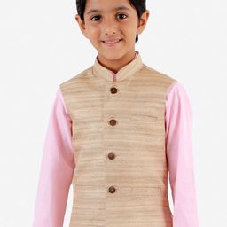 VASTRAMAY Boys Beige Nehru Jacket-picture-10