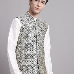 Jompers Woven Design Nehru Jacket-6