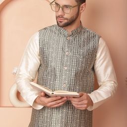 Jompers Woven Design Nehru Jacket-19