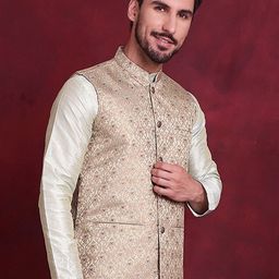 Jompers Woven Design Nehru Jacket-3