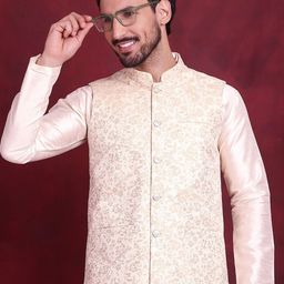 Jompers Woven Design Nehru Jacket-20