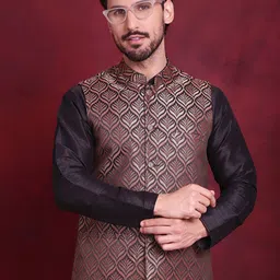 Jompers Woven Design Nehru Jacket-14