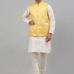 Jompers Embroidered Silk Cotton Nehru Jackets-picture-24