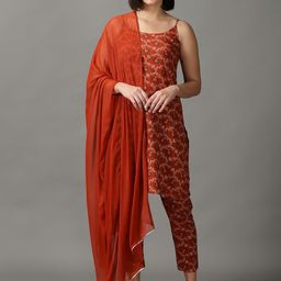 DIVINATION Floral Printed Pure Cotton Kurta with Trousers & With Dupatta-picture-24
