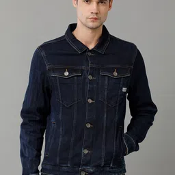 Voi Jeans Spread Collar Cotton Denim Jacket-image-36