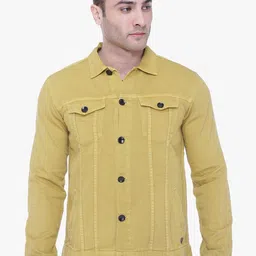 Kuons Avenue Men Khaki Denim Jacket-image-20