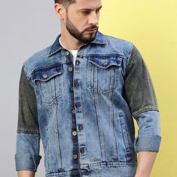 VOXATI Men Washed Crop Denim Jacket-image-38