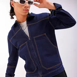 The Indian Garage Co Washed Crop Denim Jacket-18