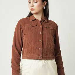 Kraus Jeans Spread Collar Long Sleeves Crop Denim Jacket-picture-10