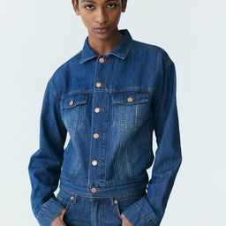 H&M Feather Soft Denim Jacket-image-21