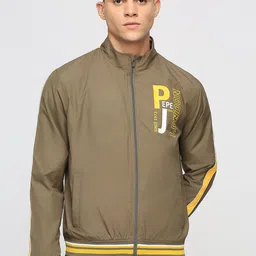 Pepe Jeans Typography Printed Mock Collar Bomber Jacket-image-74