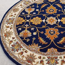 IMRA CARPET Blue Floral Woollen Carpet-picture-53
