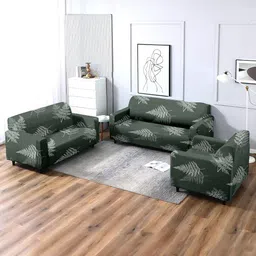 Cortina Grey 3 Pieces Printed One & Three Seater Sofa Covers-image-30