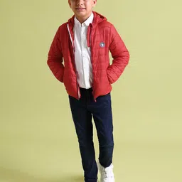 U.S. Polo Assn. Kids Boys Red Solid Puffer Jacket-image-27