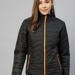 RARE Women Black Solid Lightweight Puffer Jacket-image-45