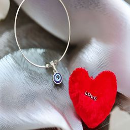 UNIVERSITY TRENDZ Grey & Red Evil Eye Charm Bracelet & Love Heart Pillow Gift Combo Set-29
