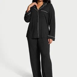 Victoria's Secret Women Lapel Collar Shirt Type Night Suit-image-48