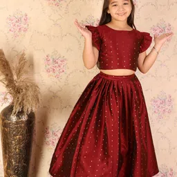 VASTRAMAY Girls Woven Design Ready to Wear Lehenga Choli Set-picture-12