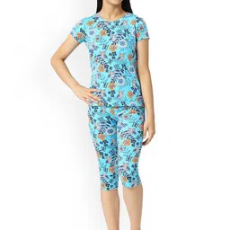 SINI MINI Girls Floral Printed Pure Cotton T-shirt With Capris-image-16