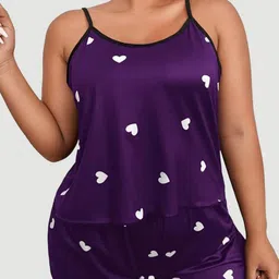 XPIOX Women Printed Satin Night suit-image-82