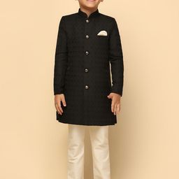 KISAH Boys Self-Design Sherwani Set-picture-26