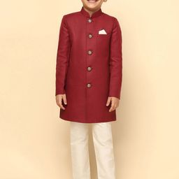 KISAH Boys Self-Design Sherwani Set-picture-16