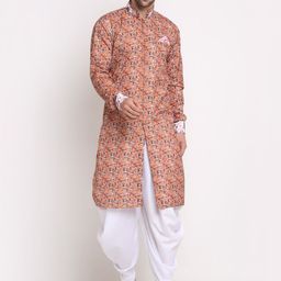 Benstoke Men Brown Printed Sherwani Set-11