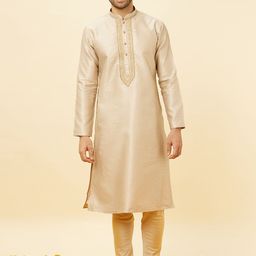 Twamev Ethnic Motifs Woven Design Mandarin Collar Kurta With Churidar-picture-15