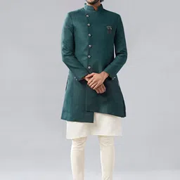 KISAH Mandarin Collar Kurta & Sherwani With Churidar-image-52