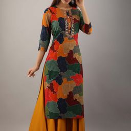 Spera Ethnic Motifs Printed Sequinned Kurta with Palazzos-image-76