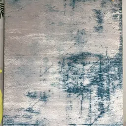 URBAN SPACE Grey & Blue Abstract Printed Vintage Anti-Skid Carpet-6
