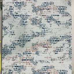 URBAN SPACE Grey Abstract Printed Anti-Skid Carpet-1